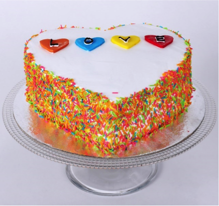 Colourful Love cake
